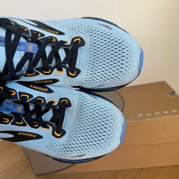 Brooks Ghost 15 Blue/Black/Yellow Women Running Sneakers 1203801B437- SZ 8 - Picture 6 of 14